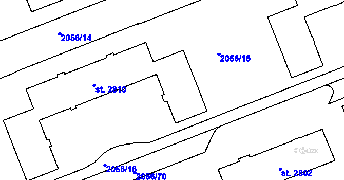 Parcela st. 2813 v KÚ Hodonín, Katastrální mapa
