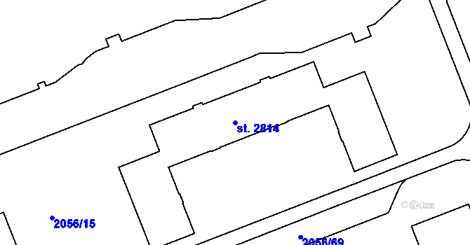 Parcela st. 2814 v KÚ Hodonín, Katastrální mapa