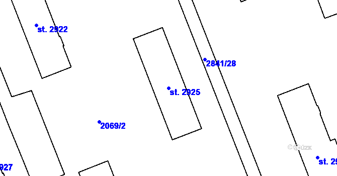 Parcela st. 2925 v KÚ Hodonín, Katastrální mapa
