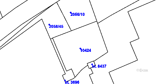 Parcela st. 3695 v KÚ Hodonín, Katastrální mapa