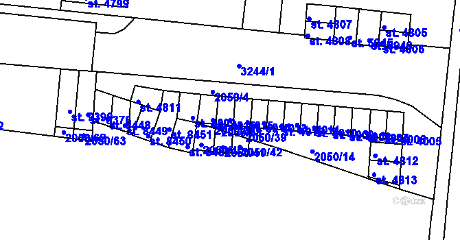 Parcela st. 4015 v KÚ Hodonín, Katastrální mapa
