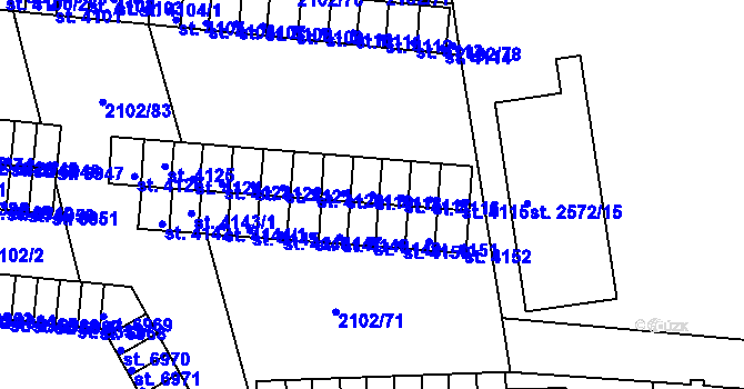 Parcela st. 4118 v KÚ Hodonín, Katastrální mapa