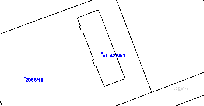 Parcela st. 4224/1 v KÚ Hodonín, Katastrální mapa