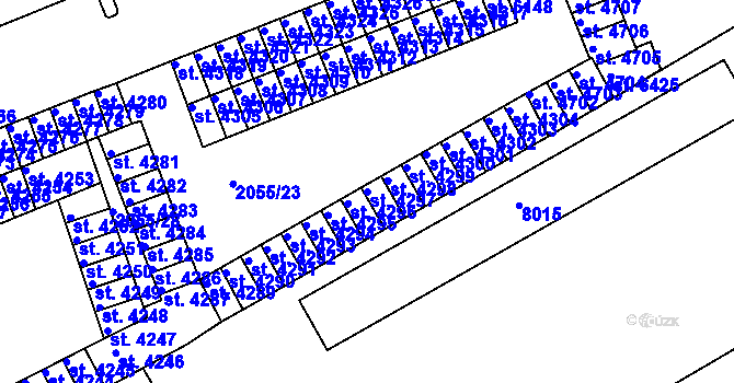 Parcela st. 4297 v KÚ Hodonín, Katastrální mapa