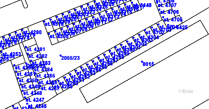 Parcela st. 4298 v KÚ Hodonín, Katastrální mapa