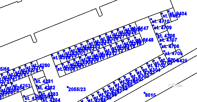 Parcela st. 4312 v KÚ Hodonín, Katastrální mapa