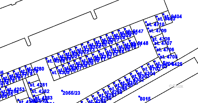 Parcela st. 4313 v KÚ Hodonín, Katastrální mapa