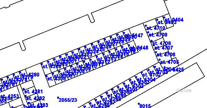 Parcela st. 4314 v KÚ Hodonín, Katastrální mapa
