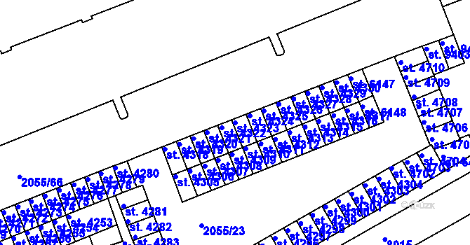 Parcela st. 4323 v KÚ Hodonín, Katastrální mapa