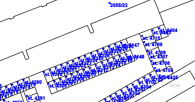 Parcela st. 4327 v KÚ Hodonín, Katastrální mapa
