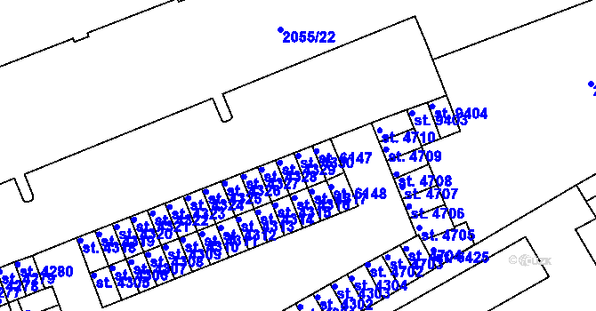 Parcela st. 4330 v KÚ Hodonín, Katastrální mapa