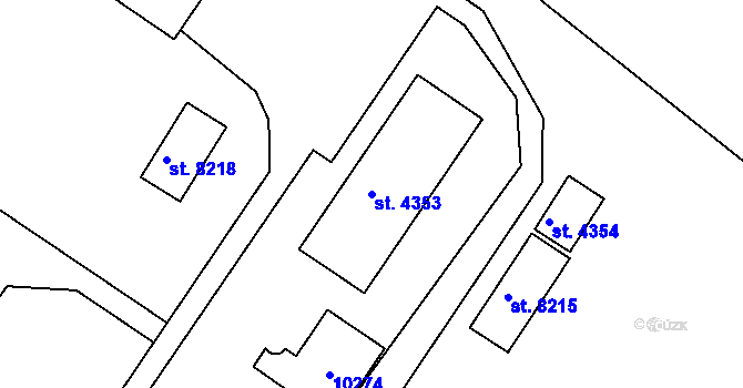 Parcela st. 4353 v KÚ Hodonín, Katastrální mapa