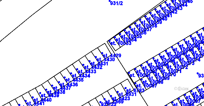 Parcela st. 4429 v KÚ Hodonín, Katastrální mapa