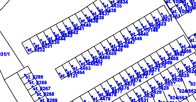 Parcela st. 4459 v KÚ Hodonín, Katastrální mapa