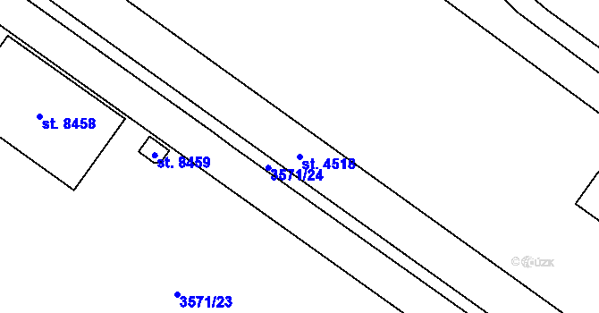 Parcela st. 4518 v KÚ Hodonín, Katastrální mapa