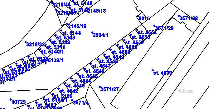 Parcela st. 4549 v KÚ Hodonín, Katastrální mapa