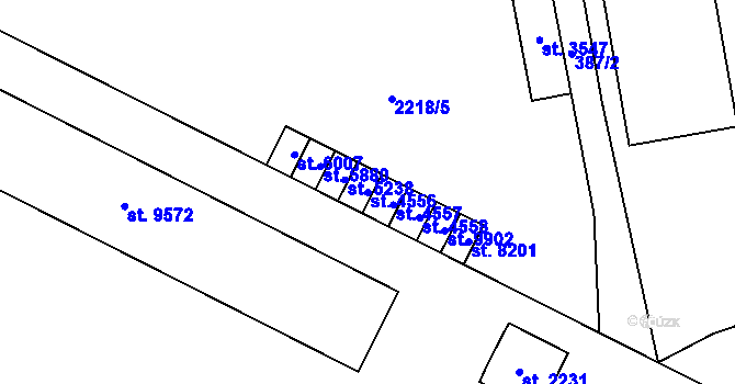 Parcela st. 4556 v KÚ Hodonín, Katastrální mapa