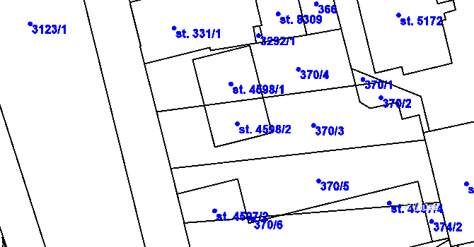 Parcela st. 4598/2 v KÚ Hodonín, Katastrální mapa