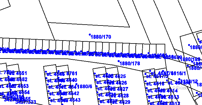 Parcela st. 4668 v KÚ Hodonín, Katastrální mapa