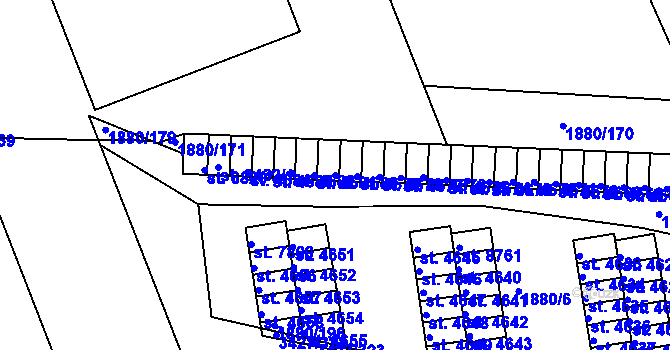 Parcela st. 4680 v KÚ Hodonín, Katastrální mapa
