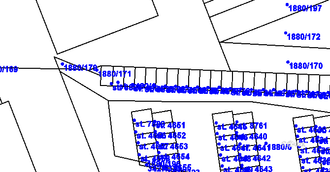 Parcela st. 4681 v KÚ Hodonín, Katastrální mapa