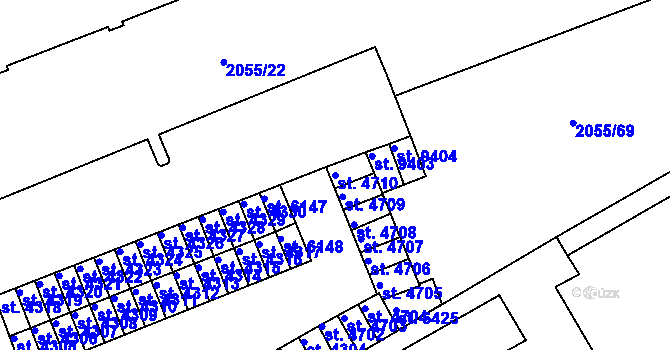 Parcela st. 4710 v KÚ Hodonín, Katastrální mapa