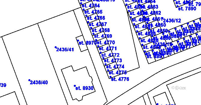 Parcela st. 4772 v KÚ Hodonín, Katastrální mapa