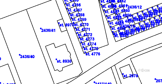 Parcela st. 4774 v KÚ Hodonín, Katastrální mapa