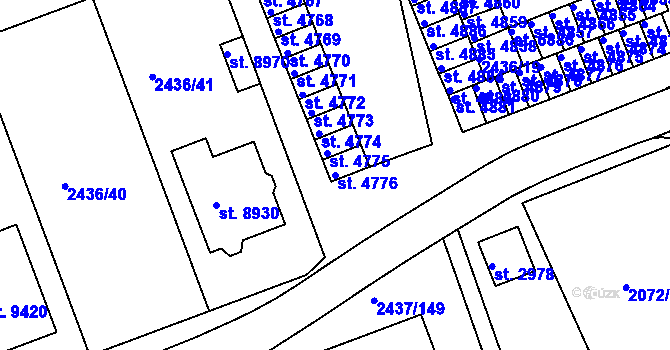 Parcela st. 4776 v KÚ Hodonín, Katastrální mapa