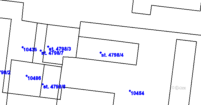 Parcela st. 4798/4 v KÚ Hodonín, Katastrální mapa