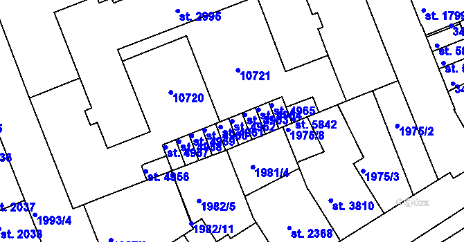 Parcela st. 4962 v KÚ Hodonín, Katastrální mapa