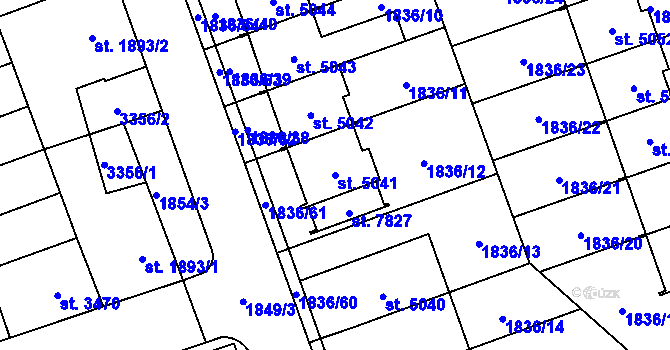 Parcela st. 5041 v KÚ Hodonín, Katastrální mapa