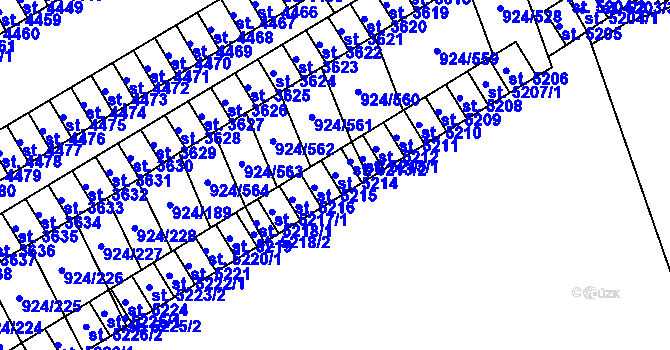 Parcela st. 5214 v KÚ Hodonín, Katastrální mapa