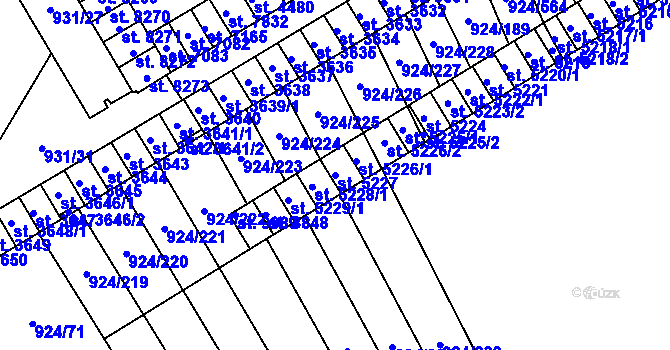 Parcela st. 5227 v KÚ Hodonín, Katastrální mapa