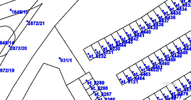 Parcela st. 5231 v KÚ Hodonín, Katastrální mapa