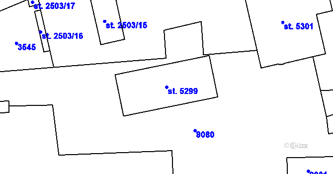 Parcela st. 5299 v KÚ Hodonín, Katastrální mapa