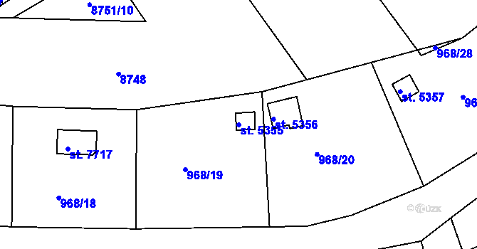 Parcela st. 5355 v KÚ Hodonín, Katastrální mapa