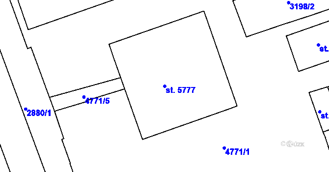 Parcela st. 5777 v KÚ Hodonín, Katastrální mapa