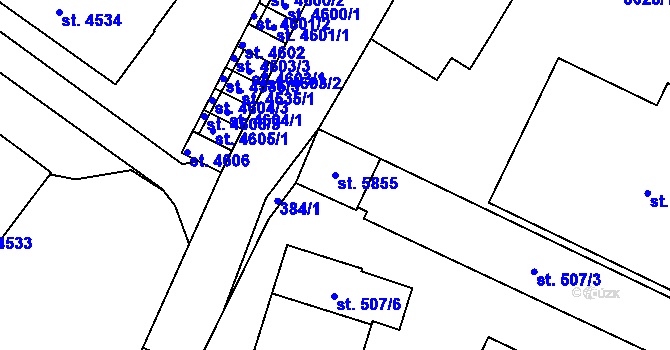 Parcela st. 5855 v KÚ Hodonín, Katastrální mapa