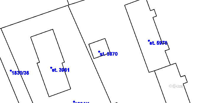 Parcela st. 5870 v KÚ Hodonín, Katastrální mapa