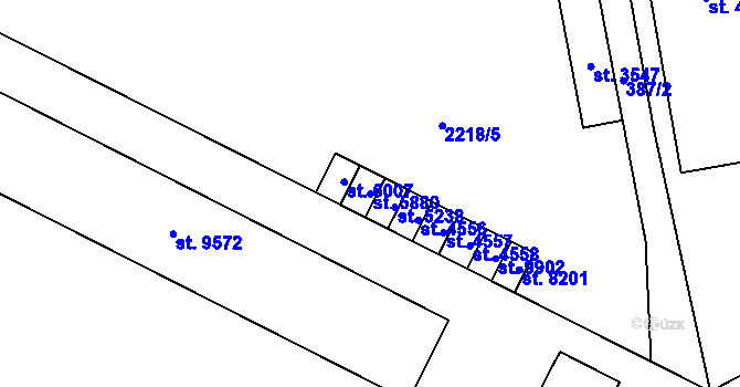 Parcela st. 5880 v KÚ Hodonín, Katastrální mapa