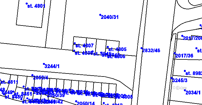 Parcela st. 5946 v KÚ Hodonín, Katastrální mapa