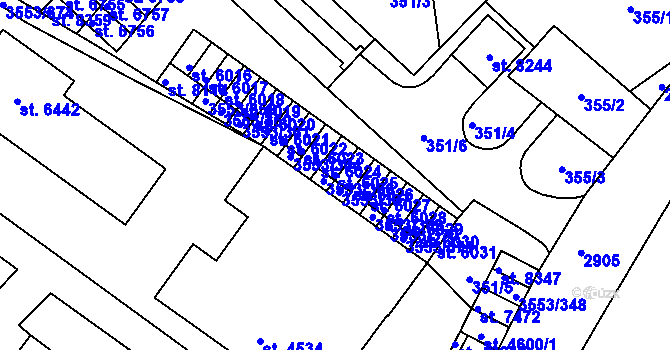 Parcela st. 6025 v KÚ Hodonín, Katastrální mapa