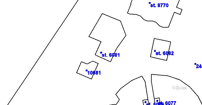 Parcela st. 6081 v KÚ Hodonín, Katastrální mapa