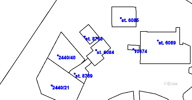 Parcela st. 6084 v KÚ Hodonín, Katastrální mapa