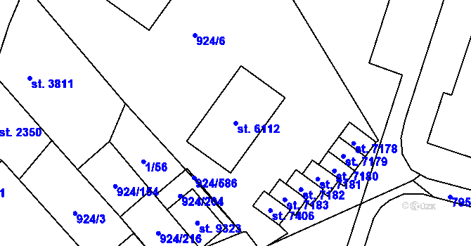 Parcela st. 6112 v KÚ Hodonín, Katastrální mapa