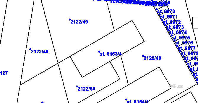 Parcela st. 6163/4 v KÚ Hodonín, Katastrální mapa