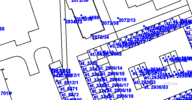 Parcela st. 6440 v KÚ Hodonín, Katastrální mapa