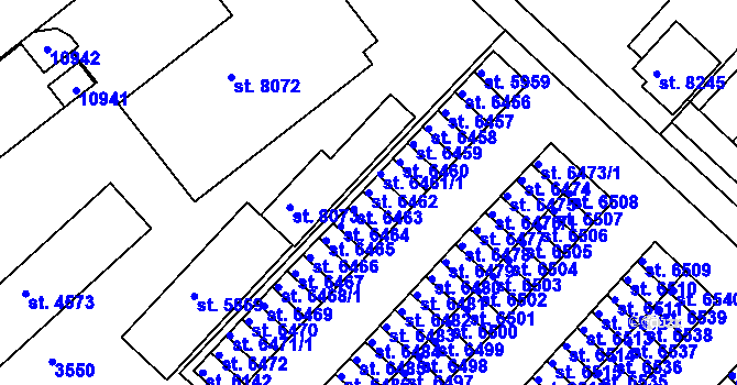 Parcela st. 6462 v KÚ Hodonín, Katastrální mapa