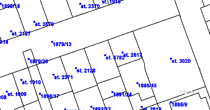 Parcela st. 6782 v KÚ Hodonín, Katastrální mapa